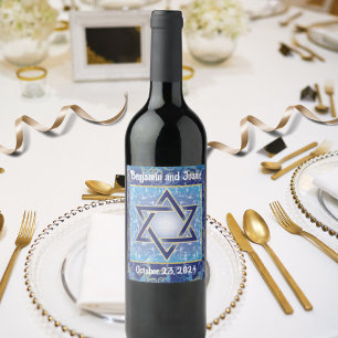 Personalised Star of David Wine Label Custom