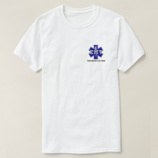 Personalised Star Of Life White EMS, EMT T-Shirt