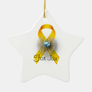 Personalised star shape childhood cancer ornament