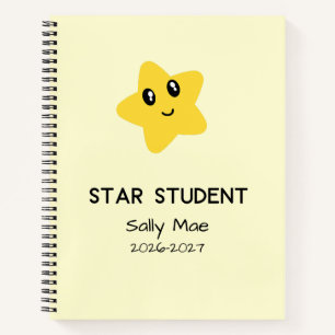 Personalised Star Student Scar Custom Name School Notebook