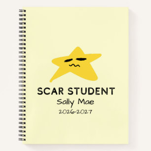 Personalised Star Student Scar Custom Name School Notebook