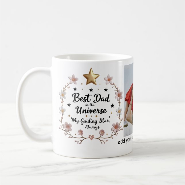 Personalised Starry Floral Gift for Him Coffee Mug (Left)