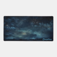 Personalised Starry Night Landscape Desk Mat