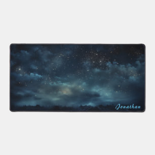 Personalised Starry Night Landscape Desk Mat 
