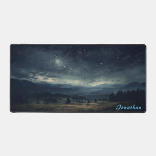 Personalised Starry Night Landscape Desk Mat 