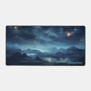 Personalised Starry Night Landscape Desk Mat 