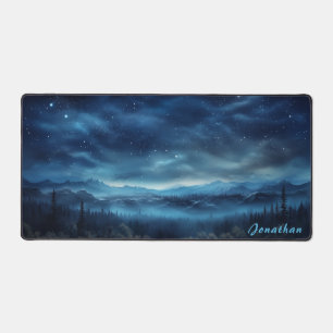 Personalised Starry Night Landscape Desk Mat