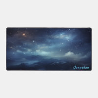 Personalised Starry Night Landscape Desk Mat