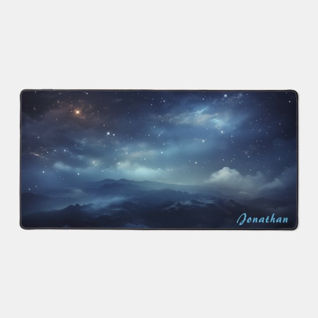 Personalised Starry Night Landscape Desk Mat  (Front)