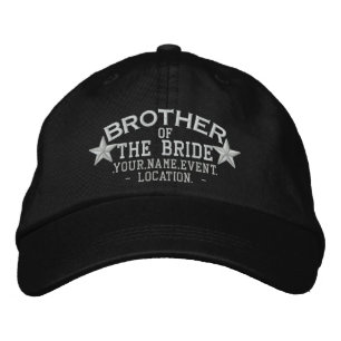Personalised Stars Brother of the Bride Embroidery Embroidered Hat