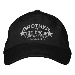 Personalised Stars Brother of the Groom Embroidery Embroidered Hat