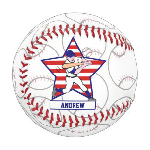 Personalised stars n stripes baseball player