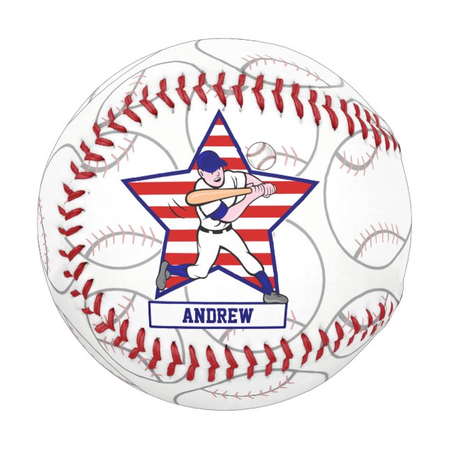 Personalised stars n stripes baseball player (Front Left)