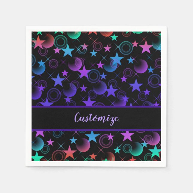 Personalised Stars 'n Stuff Pattern 2 Napkin (Front)