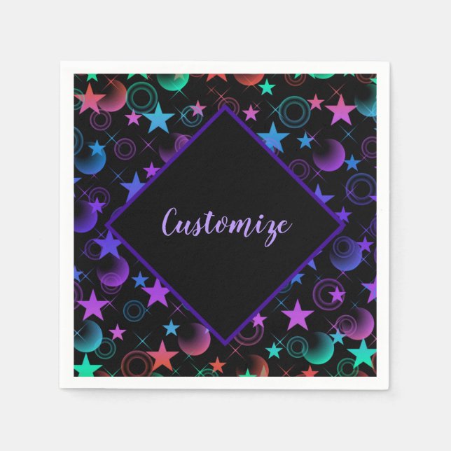 Personalised Stars 'n Stuff Pattern Napkin (Front)