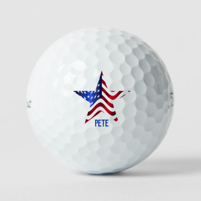 Personalised Stars & Stripes Golf Ball (Front)