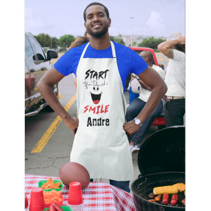 Personalised Start Your Day With A Smile Apron