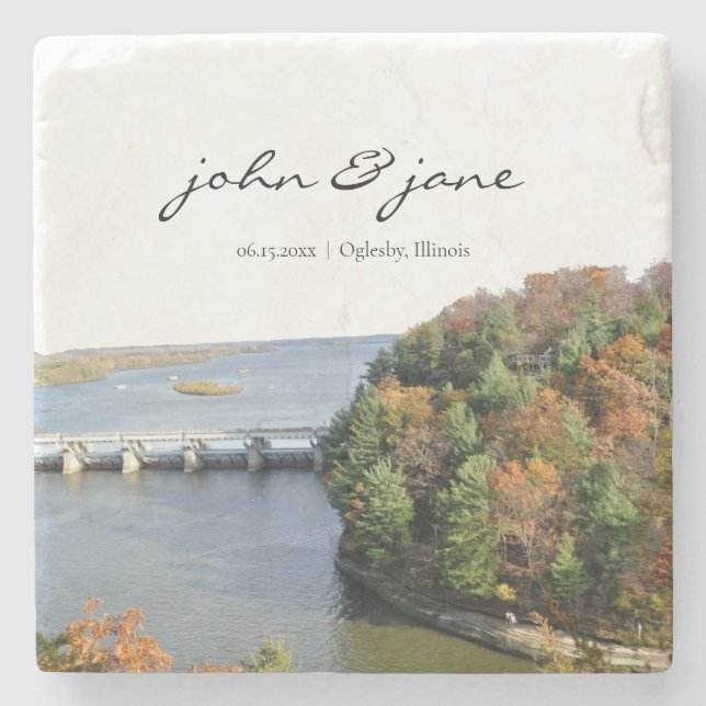 Personalised Starved Rock Illinois State Park Stone Coaster (Front)