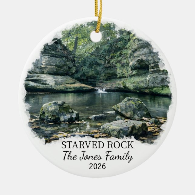 Personalised Starved Rock State Park, Illinois Ceramic Ornament (Front)