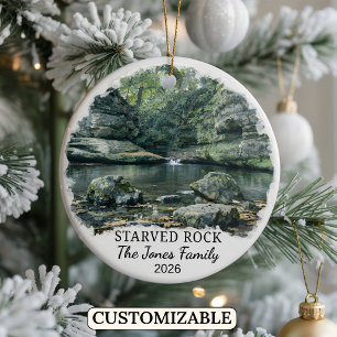 Personalised Starved Rock State Park, Illinois Ceramic Ornament