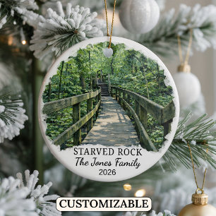 Personalised Starved Rock State Park, Illinois Ceramic Ornament