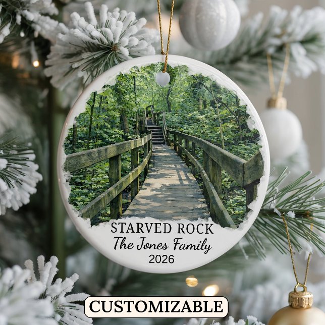 Personalised Starved Rock State Park, Illinois Ceramic Ornament (Creator Uploaded)
