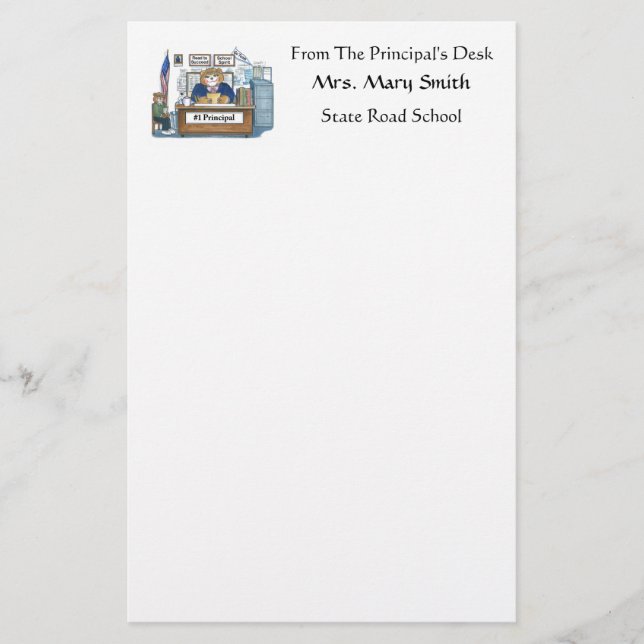 Personalised Stationary for the Principal Stationery (Front)