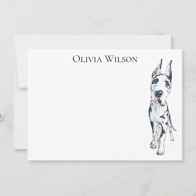 Personalised stationary with Great Dane Card (Front)