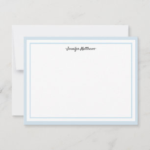 Personalised Stationery Flat Card   blue