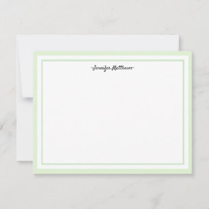 Personalised Stationery Flat Card green