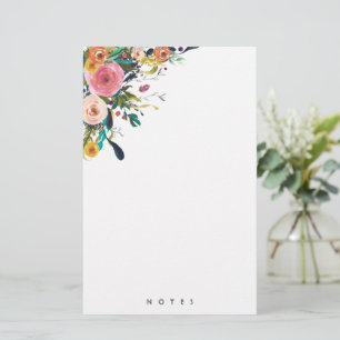 Personalised Stationery Multi Flower Floral Pink 