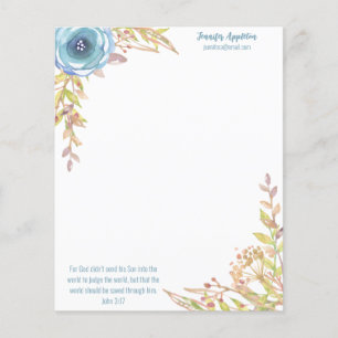 Personalised Stationery   Scripture   Watercolor  Flyer