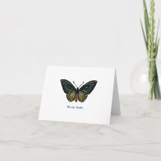 Personalised Stationery - Striking Green Butterfly Card