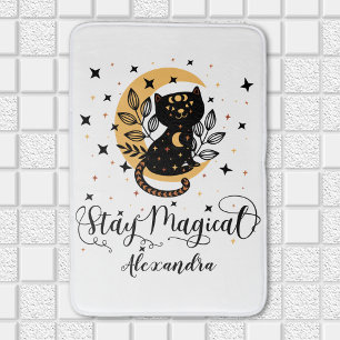 Personalised Stay Magical Cat Themed Bath Mat