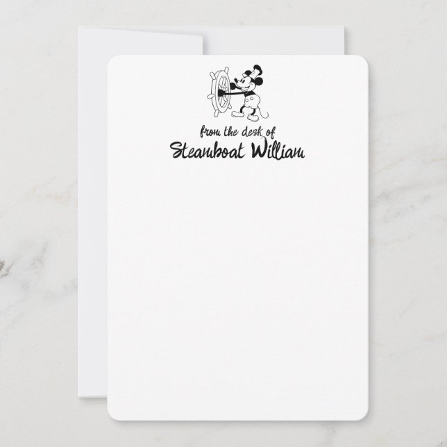 Personalised Steamboat Willie Note Card (Front)