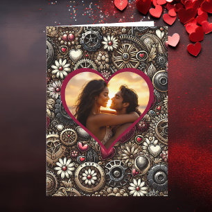 Personalised Steampunk Hearts Valentine's Day Card