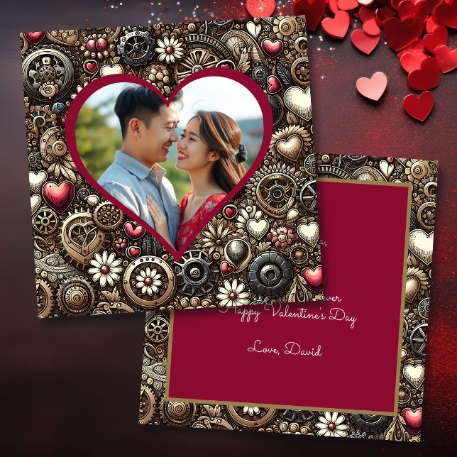 Personalised Steampunk Hearts Valentine's Day Card (Creator Uploaded)