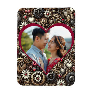 Personalised Steampunk Hearts Valentine's Day Magnet