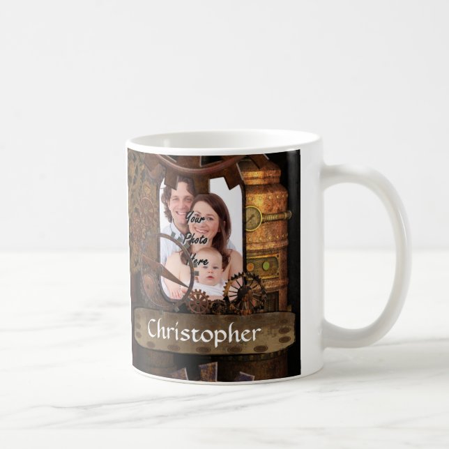 Personalised steampunk machinery coffee mug (Right)