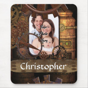 Personalised steampunk machinery mouse pad