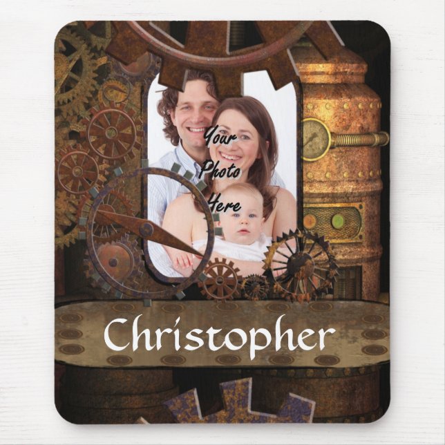 Personalised steampunk machinery mouse pad (Front)