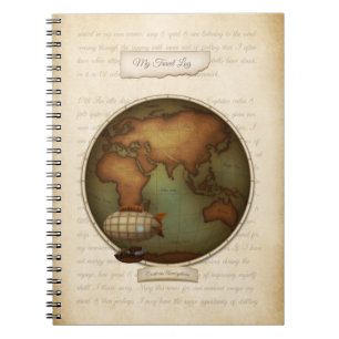 Personalised Steampunk Map Journal Travel Log