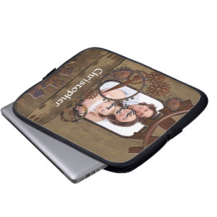Personalised steampunk photo template laptop sleeve
