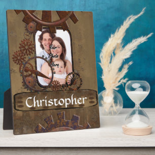 Personalised steampunk photo template plaque