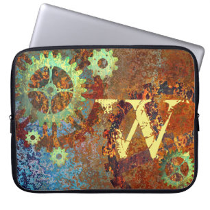 Personalised Steampunk Rusty Clockwork Gears Laptop Sleeve