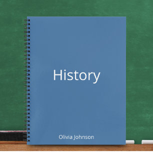Personalised Steel Blue History Educational   Notebook