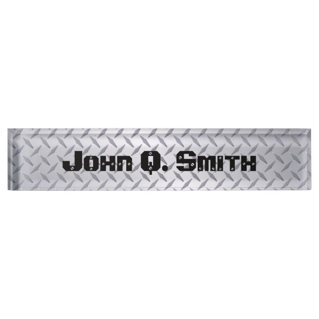 Personalised Steel Diamond Plate Nameplate (Front)