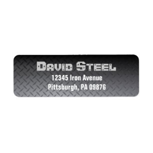 Personalised Steel Diamondplate Return Address Label
