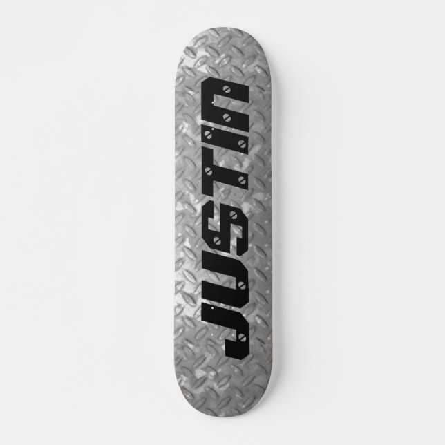 Personalised steel plate design skateboard deck (Front)