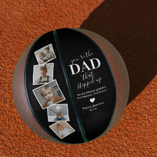 Personalised Stepdad Photo Collage Basketball Gift